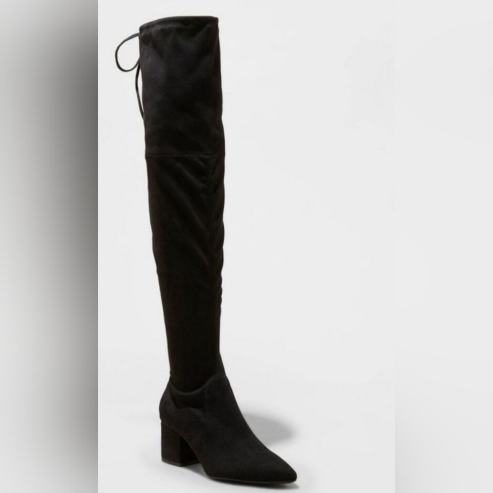 NIB A New Day Women's Faux Leather Zipper Tie Over The Knee boots 6/8/8.5 - Picture 1 of 3